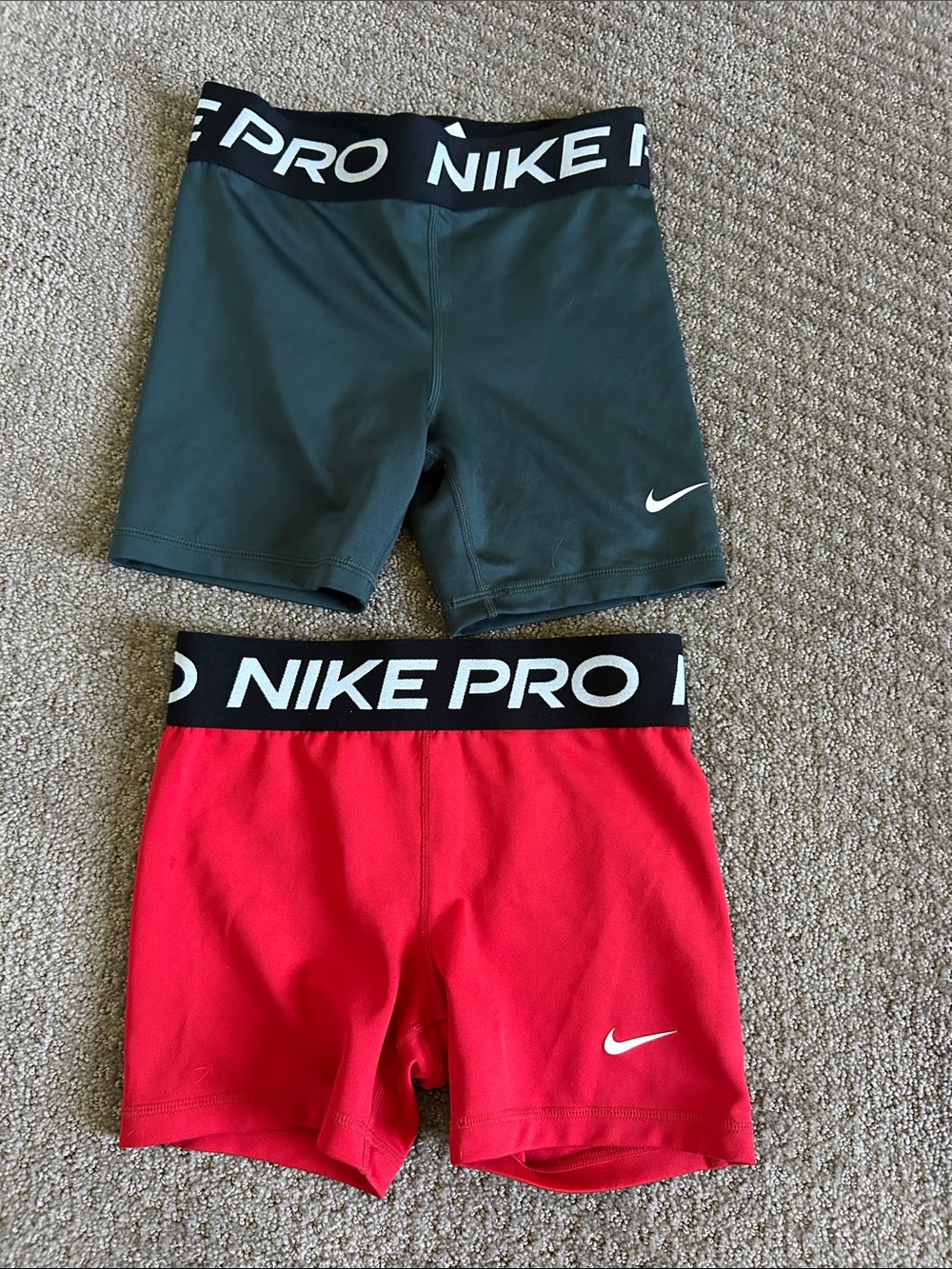Nike Kids Pro Compression Shorts in Green and Red (2)